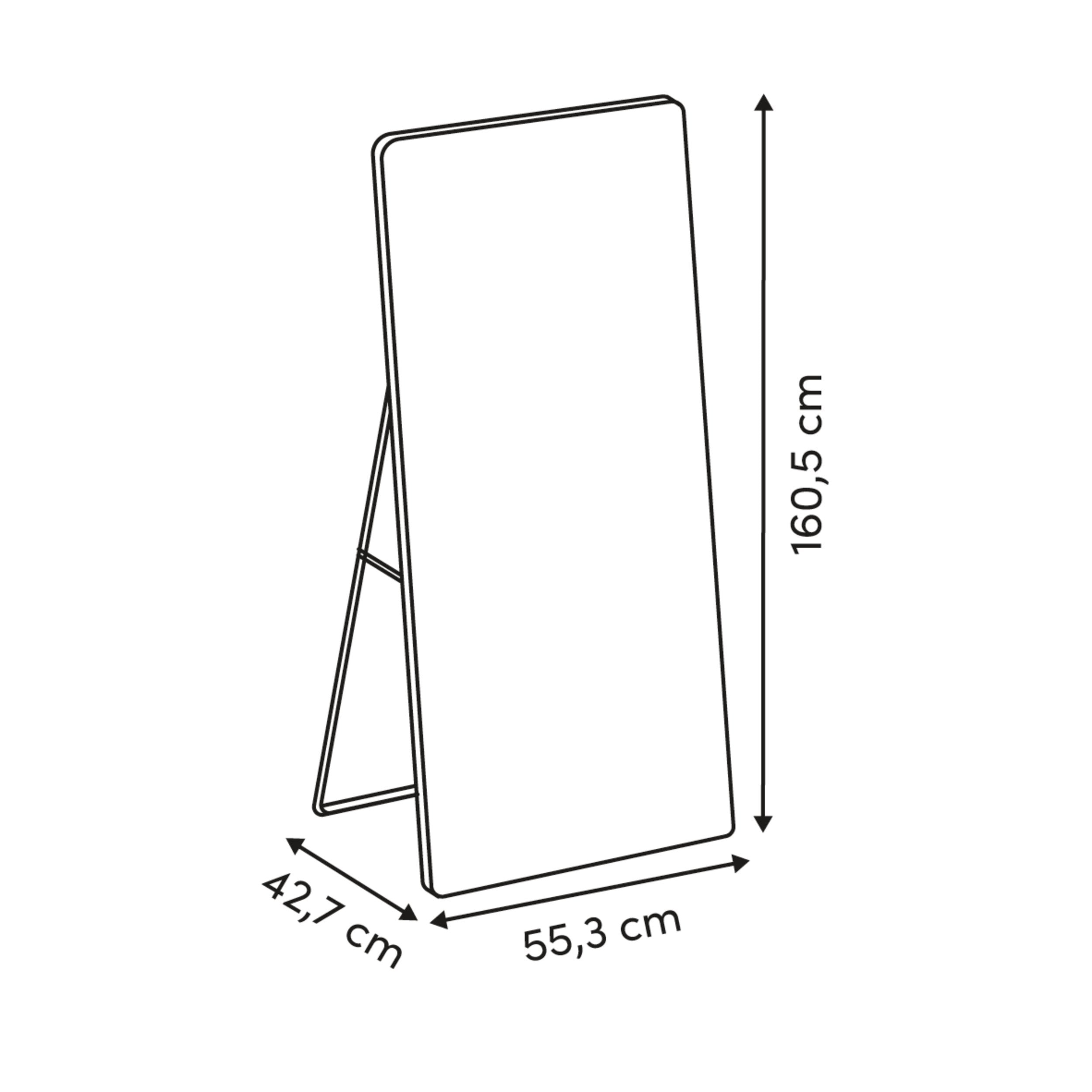 Oglinda cu suport 160 x 56 cm metal culoarea argilei