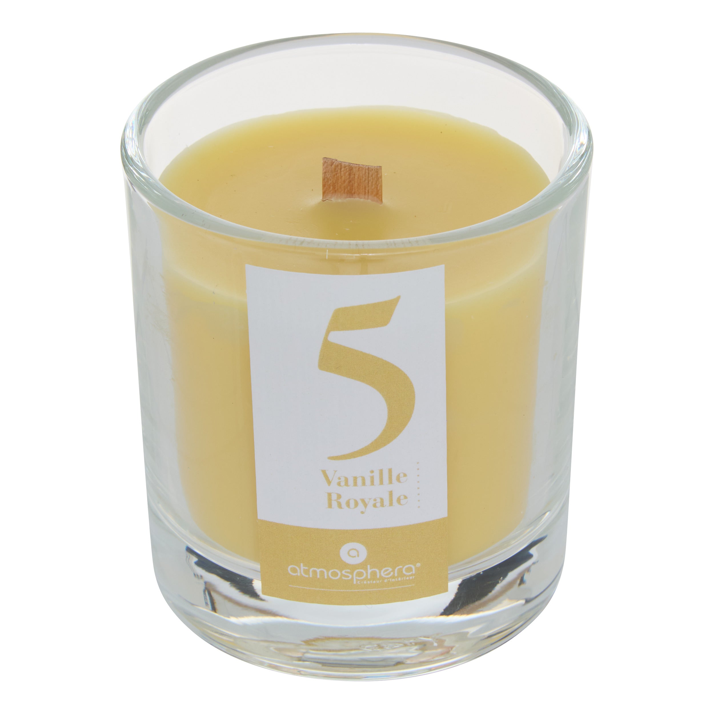 Lumanare parfumata rotunda "Numia" - Aroma gourmet, Vanilie, 180 g - Atmosphera