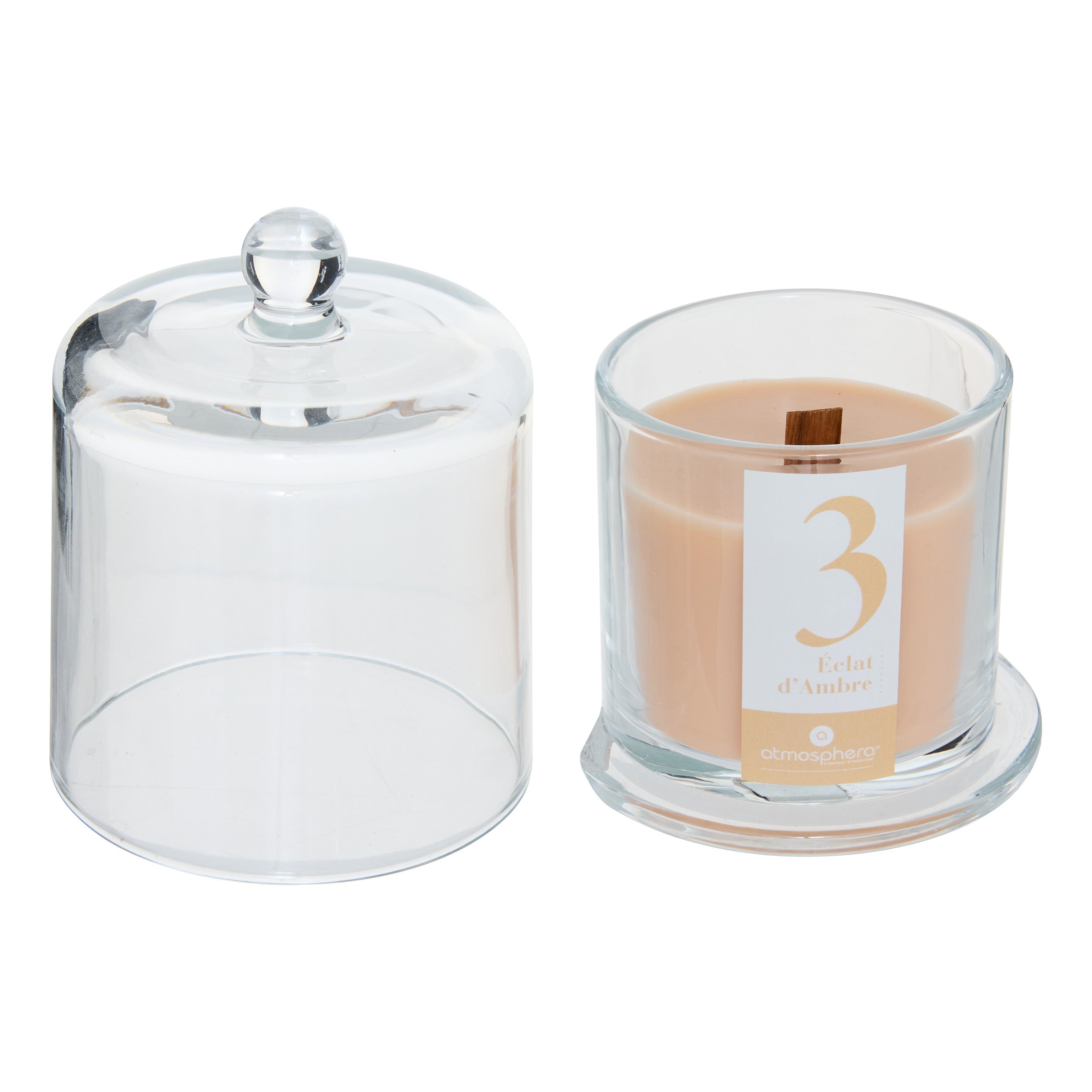 Lumanare parfumata "Numia" - Parfum lemnos, Chihlimbar, 240 g - Atmosphera