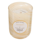 Lumanare parfumata rotunda "Wavy" - Parfum lemnos, Aroma gourmet, Vanilie ambrata, 275 g - Atmosphera