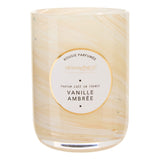 Lumanare parfumata rotunda "Wavy" - Parfum lemnos, Aroma gourmet, Vanilie ambrata, 275 g - Atmosphera