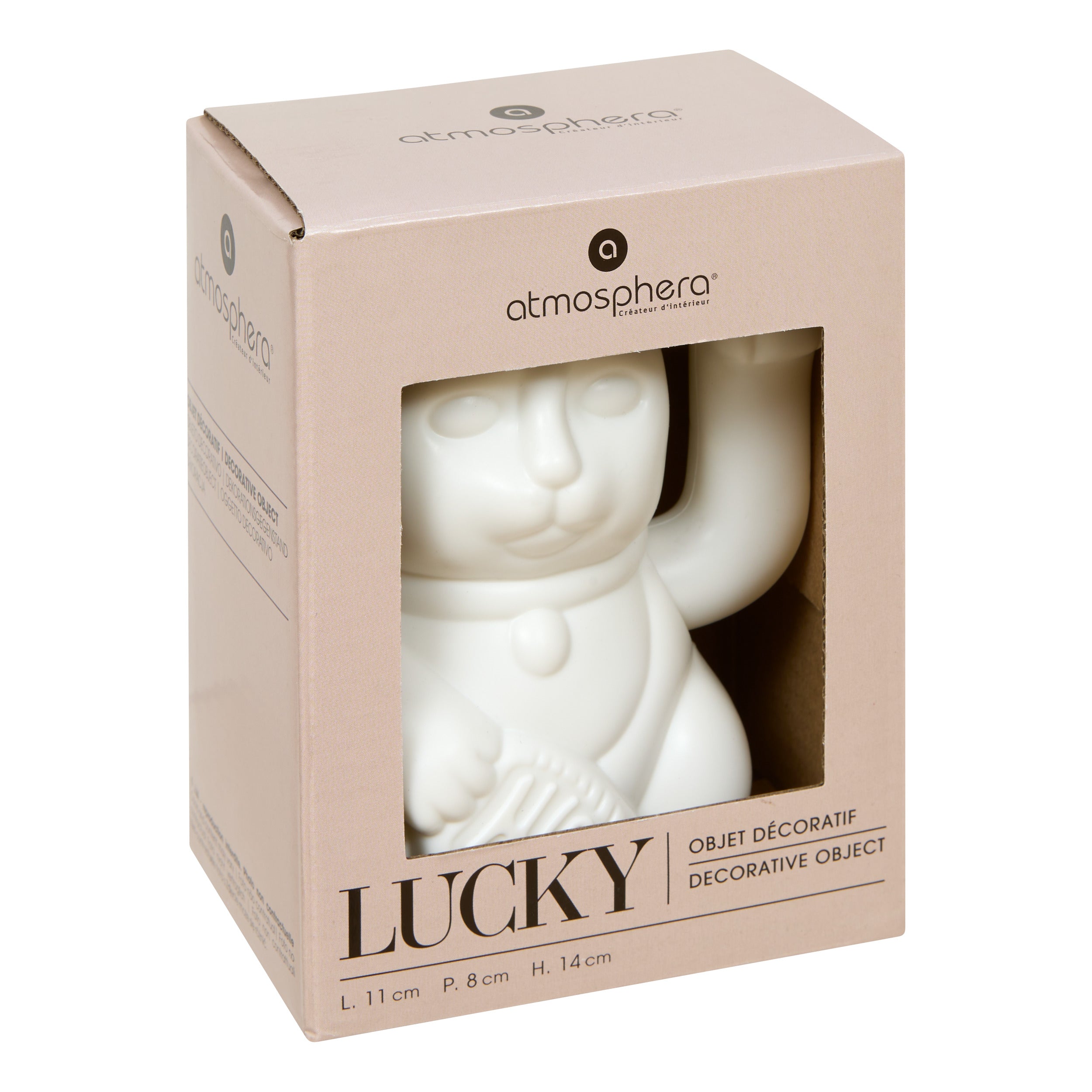 Lucky cat plstc H14 cm - Atmosphera