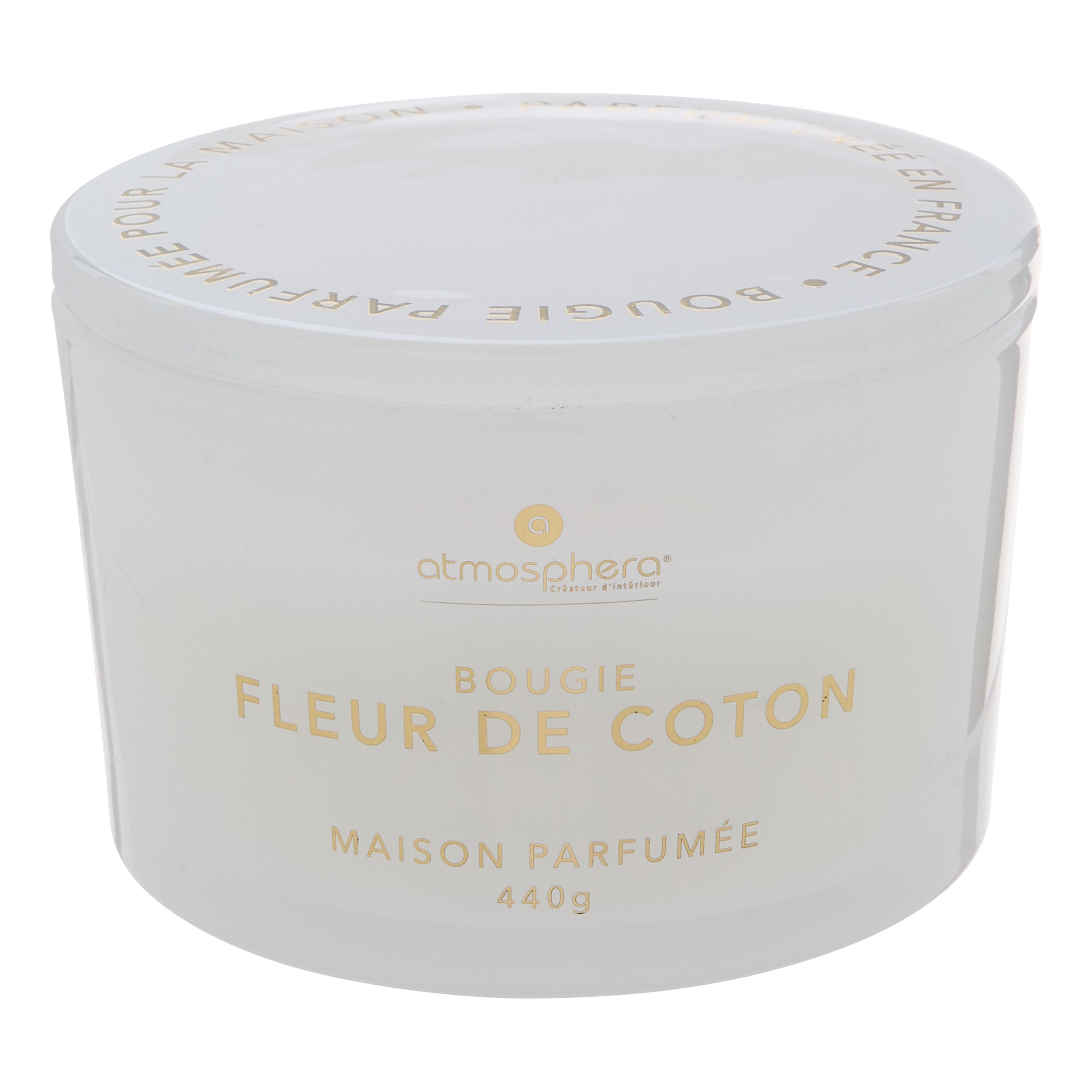 Lumanare parfumata "Glowy" - Parfum floral, Floare de bumbac, 440 g - Atmosphera