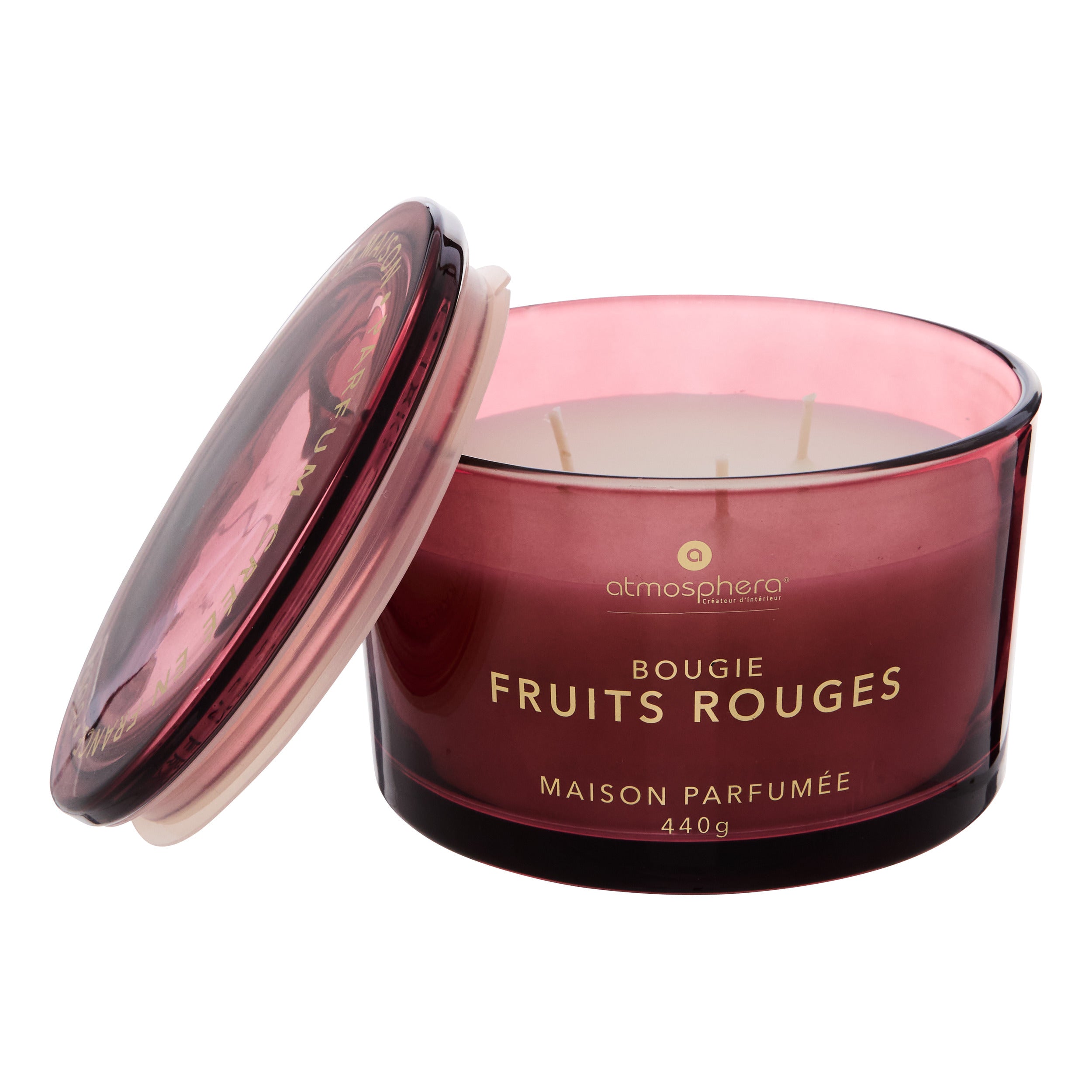 Lumanare parfumata "Glowy" - Parfum fructat, Fructe de padure, 440 g - Atmosphera