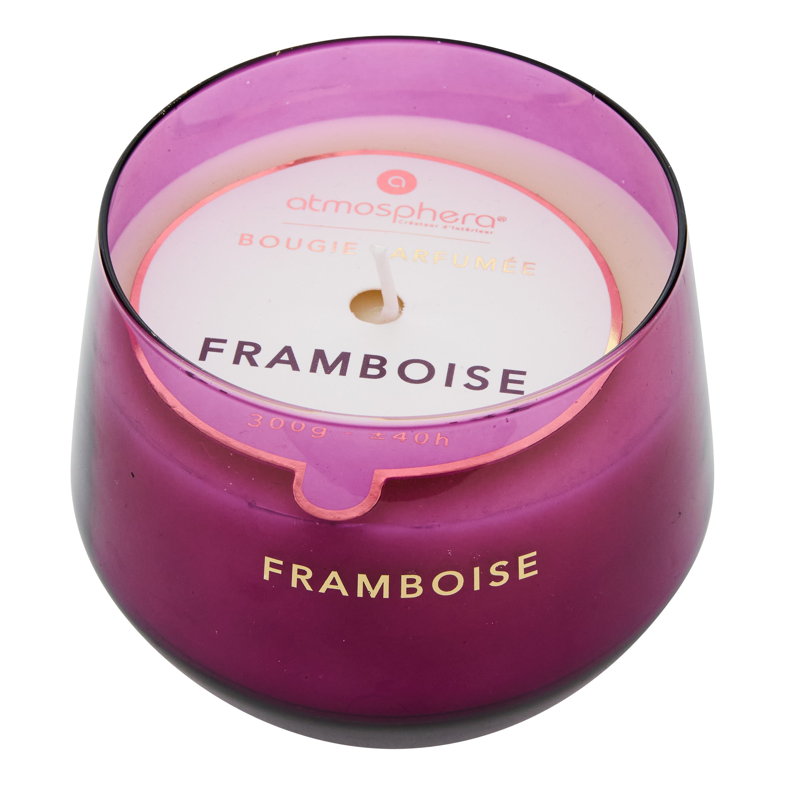 Lumanare parfumata "Glowy" - Parfum fructat, Zmeura, 300 g - Atmosphera