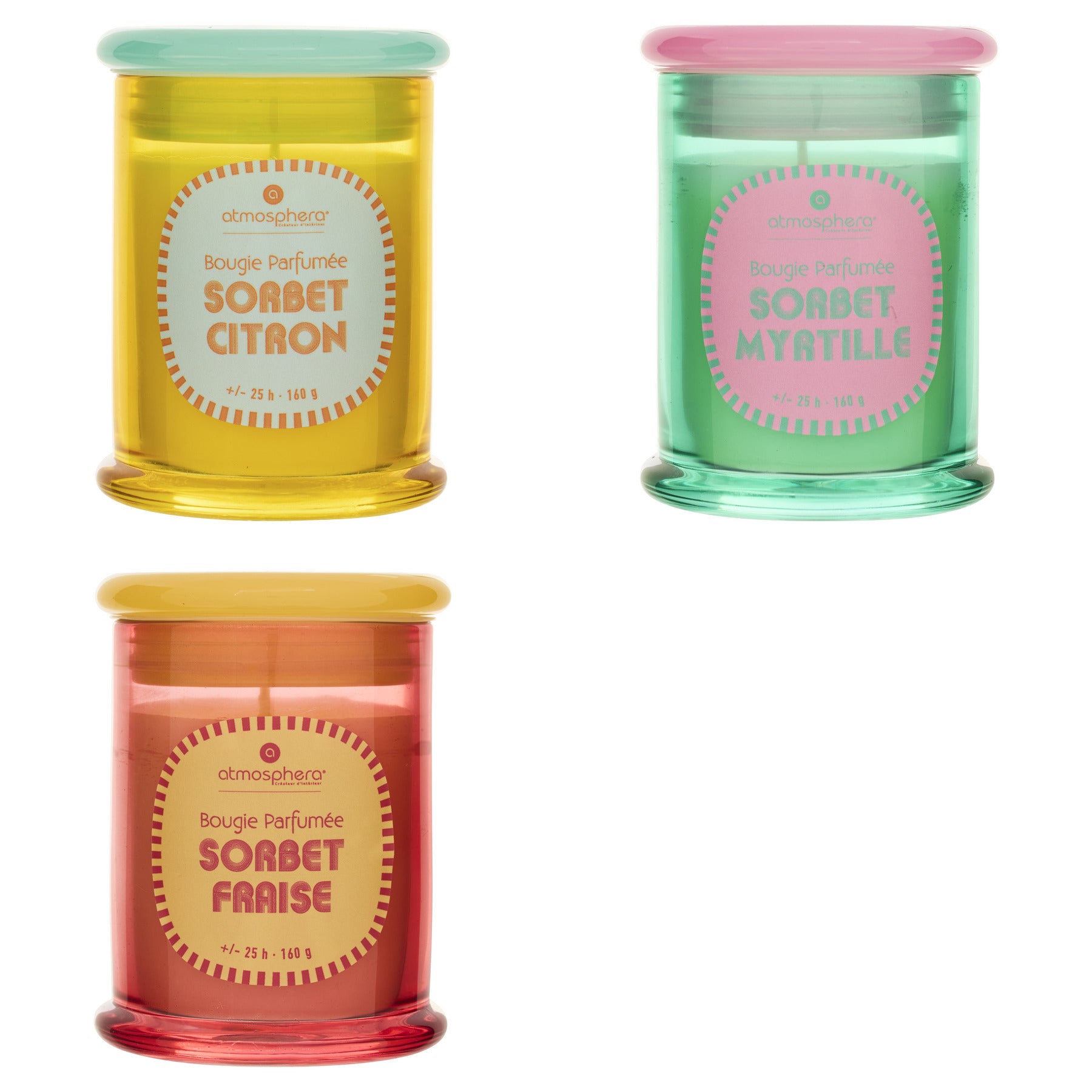 Lumanare parfumata rotunda "Sorbet" - Mai multe arome, 160 g - Atmosphera