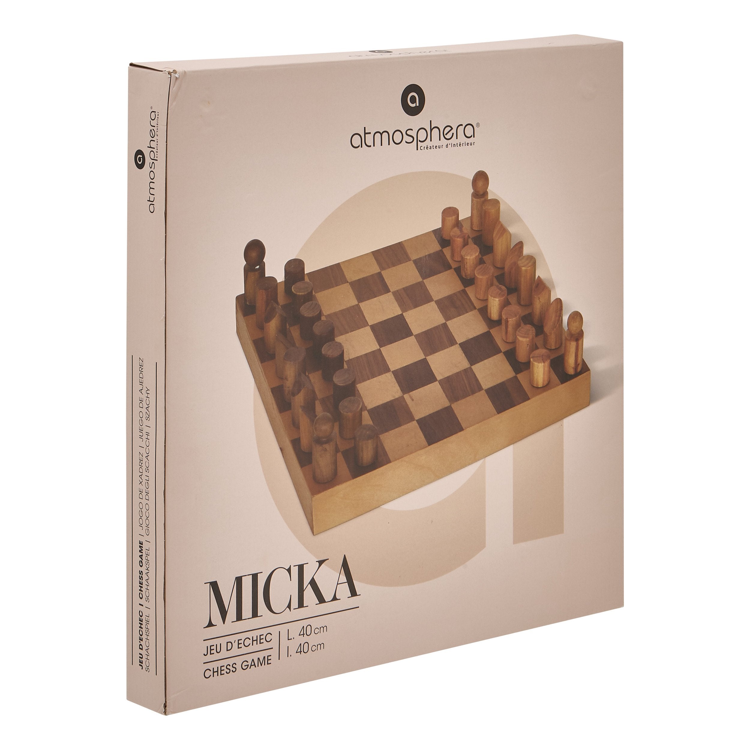 Joc de sah Micka 40 x 40 cm pin Atmosphera