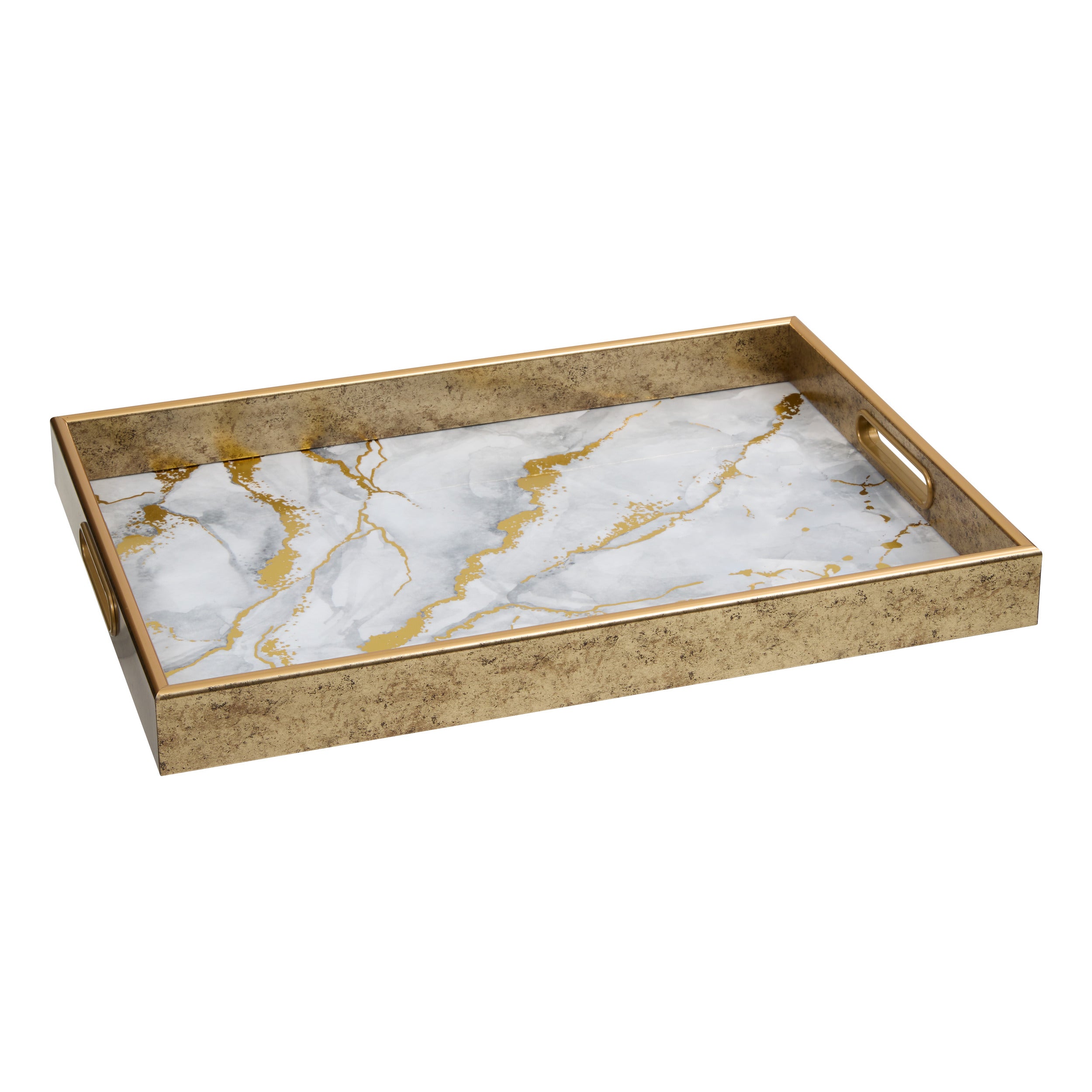 Elya dreptunghiular alb pl mrbl tray - Atmosphera