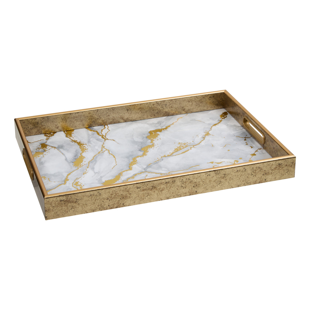 Elya dreptunghiular alb pl mrbl tray - Atmosphera