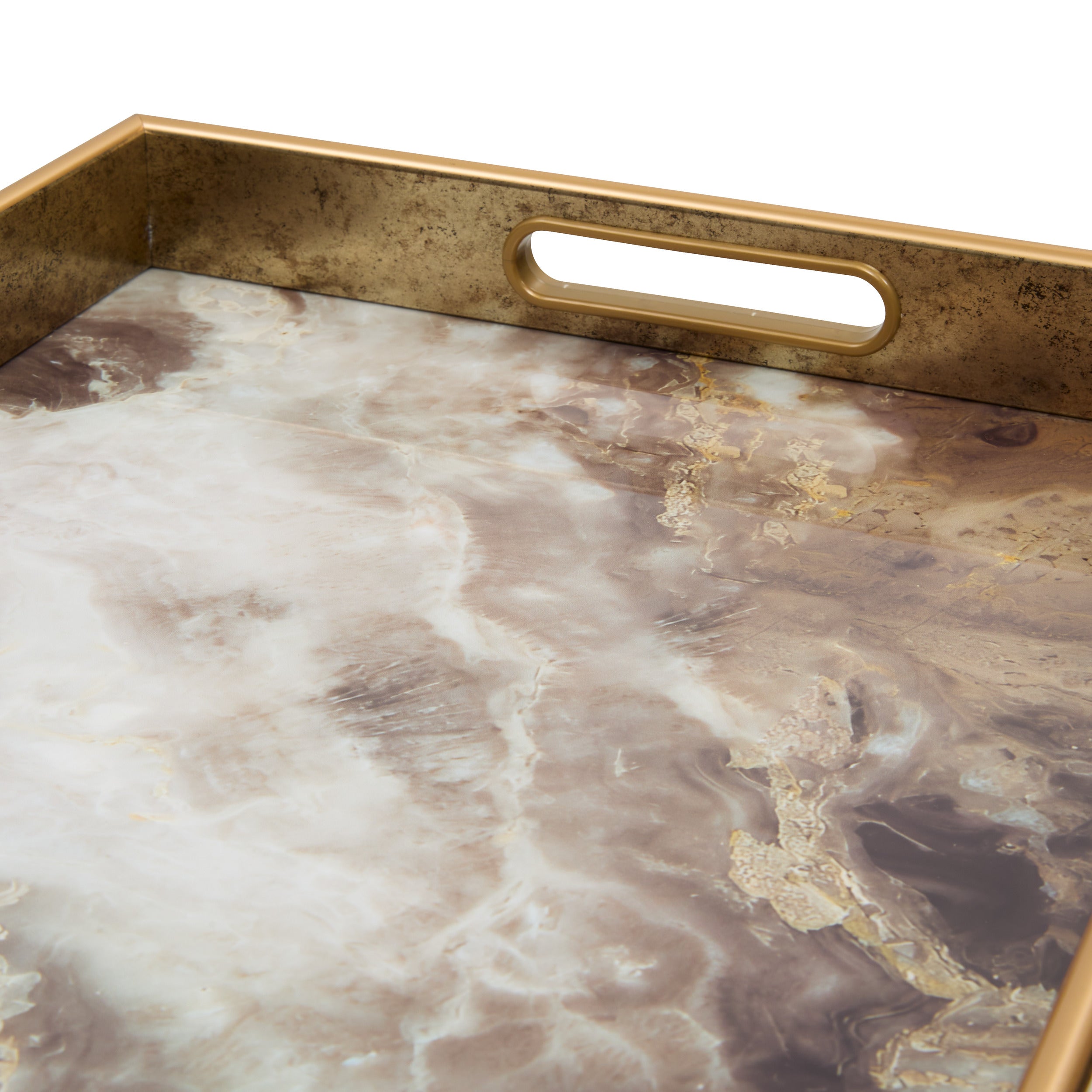 Elya dreptunghiular blck pl mrbl tray - Atmosphera