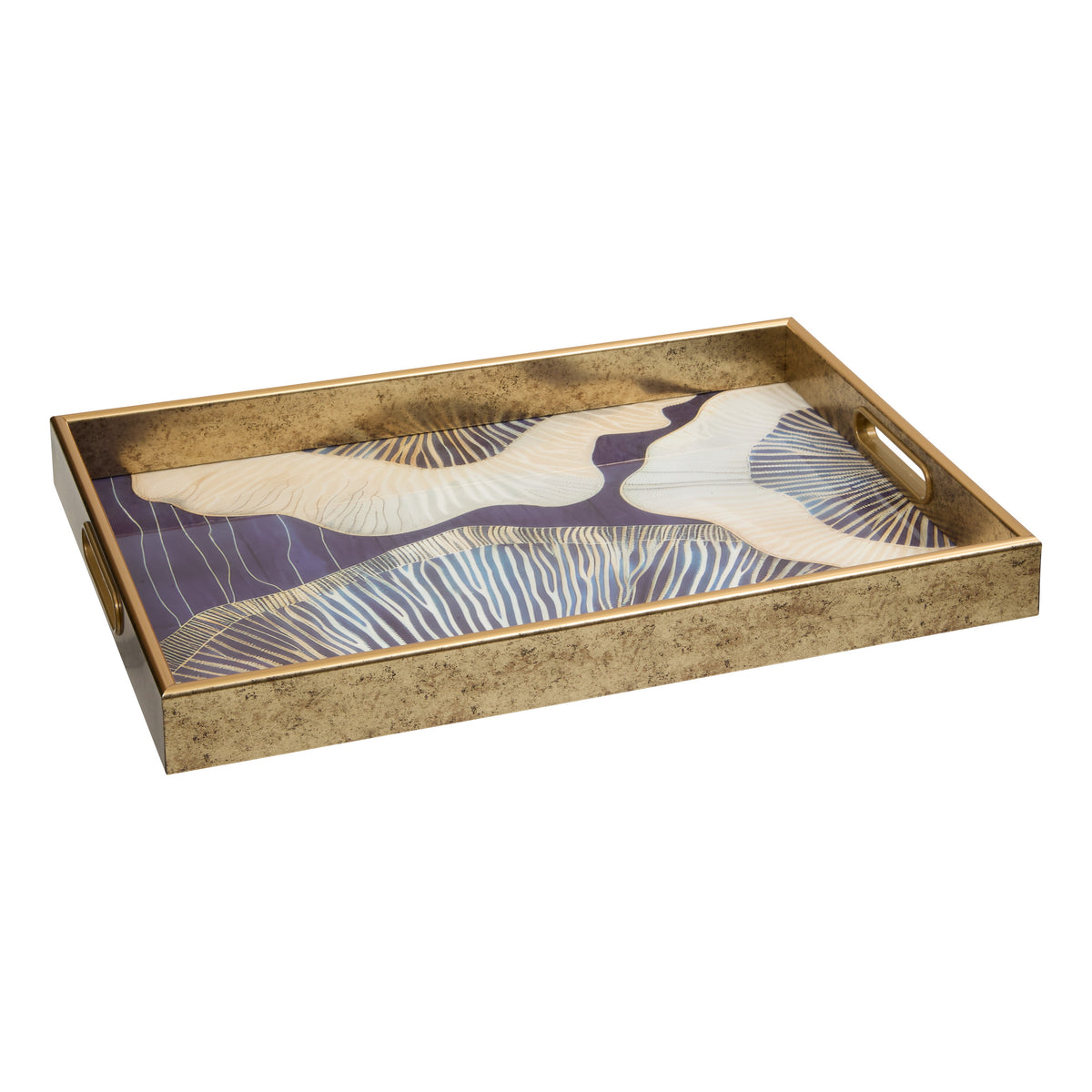 Elya dreptunghiular albastru pl mrbl tray - Atmosphera