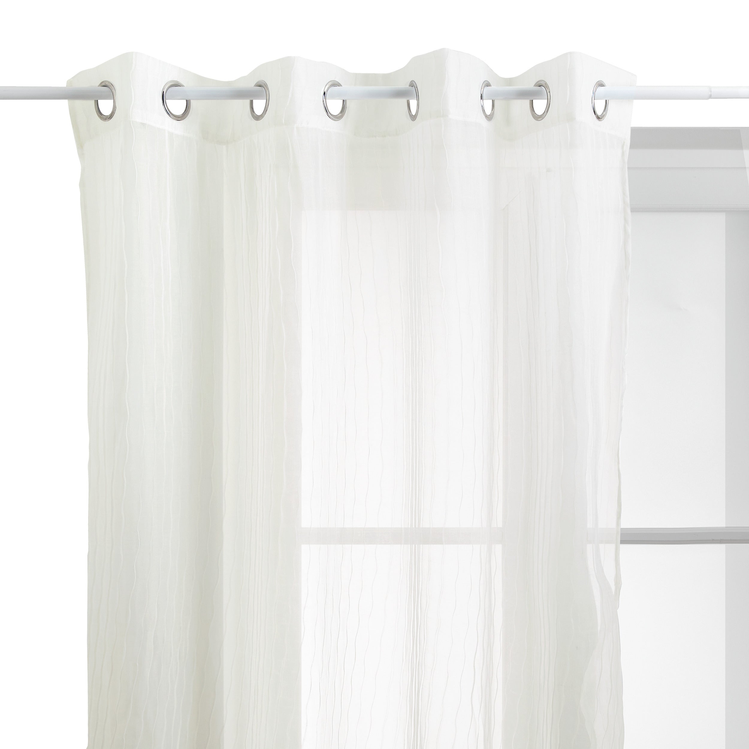 Textila pentru casa, net curt mila alb 140 x 240 cm - Atmosphera