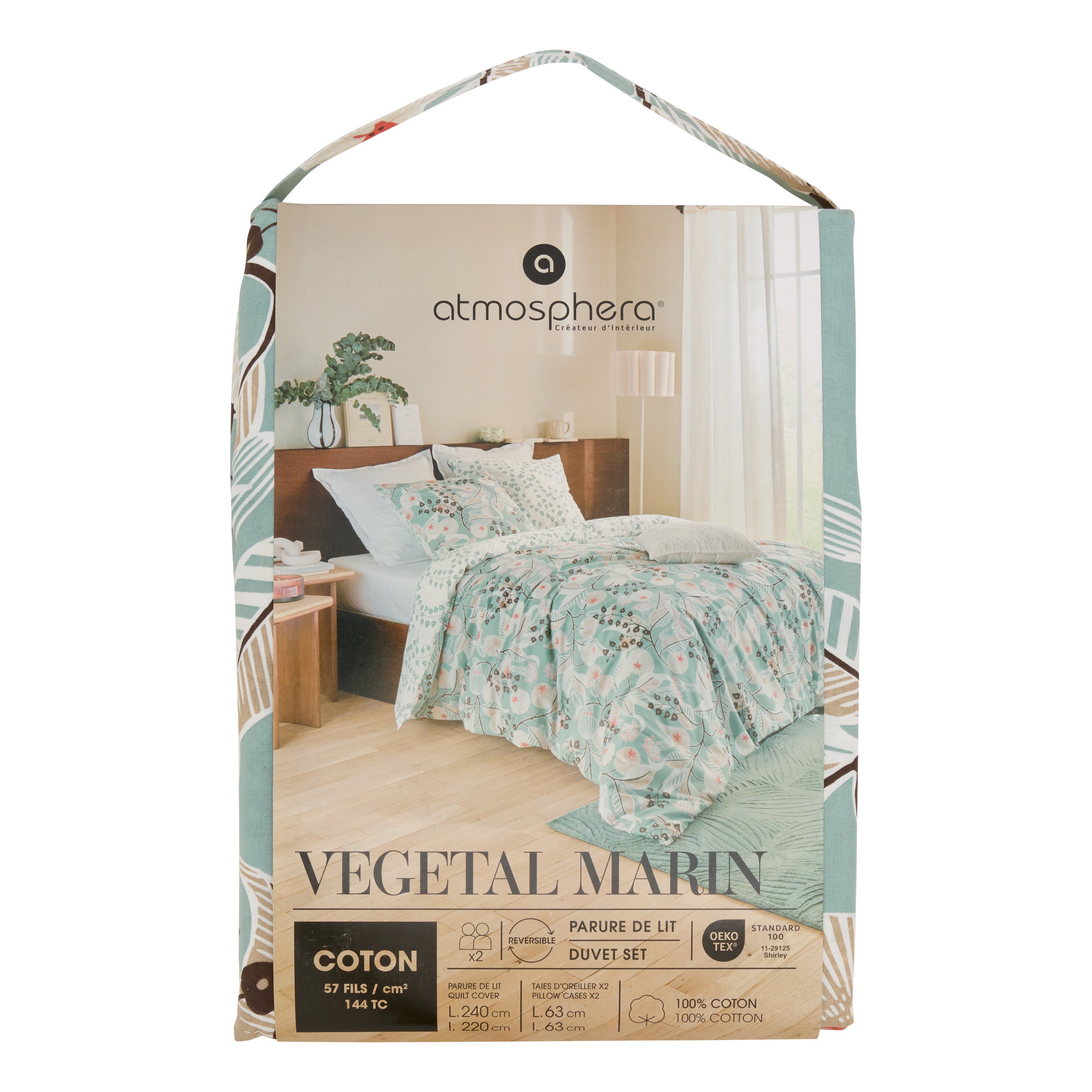Textila pentru casa, print bedset vegetal 240 x 220 cm - Atmosphera