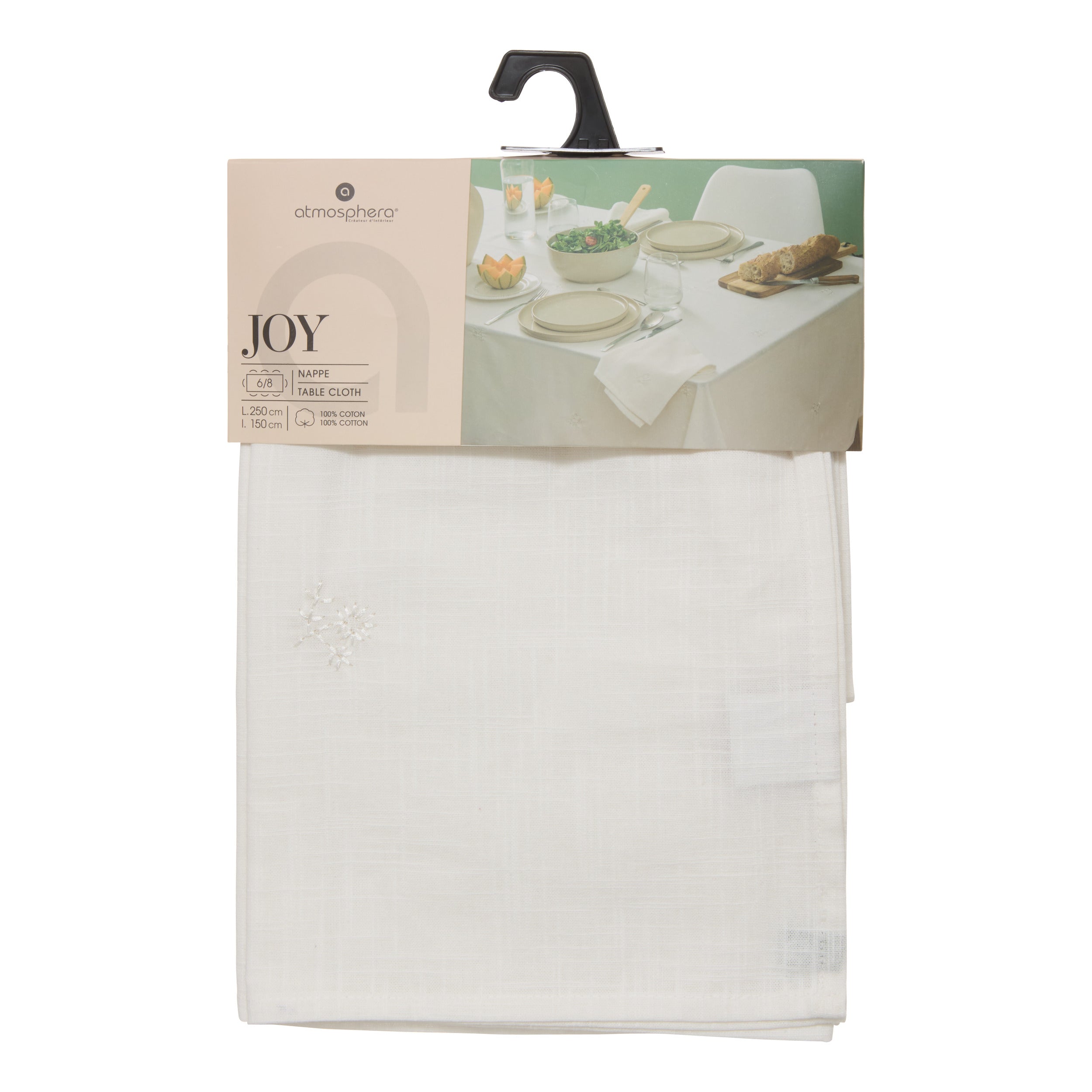 Textila pentru casa, tableclth joy slub emb150x250 - Atmosphera