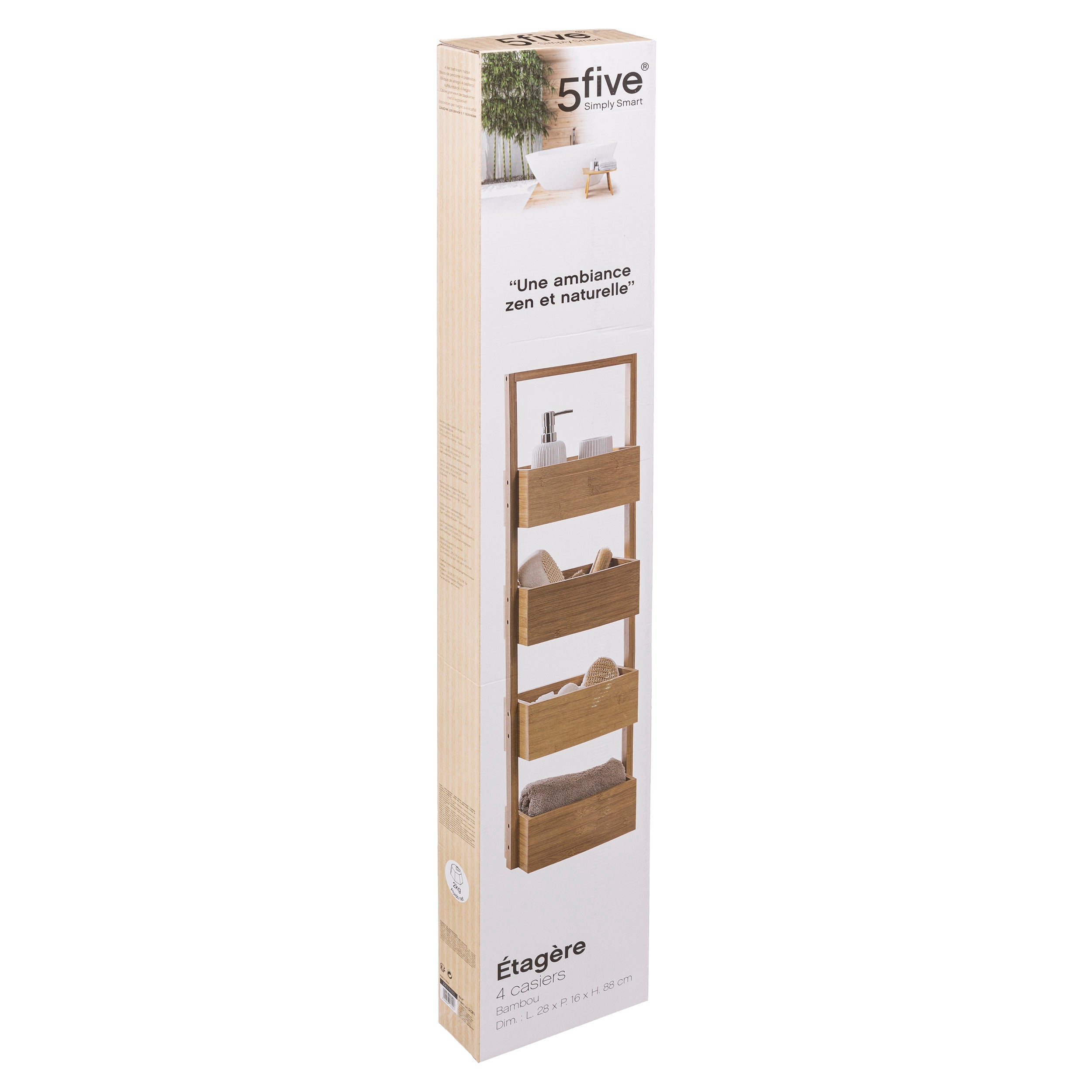 Set 4 rafturi din bambus - Five