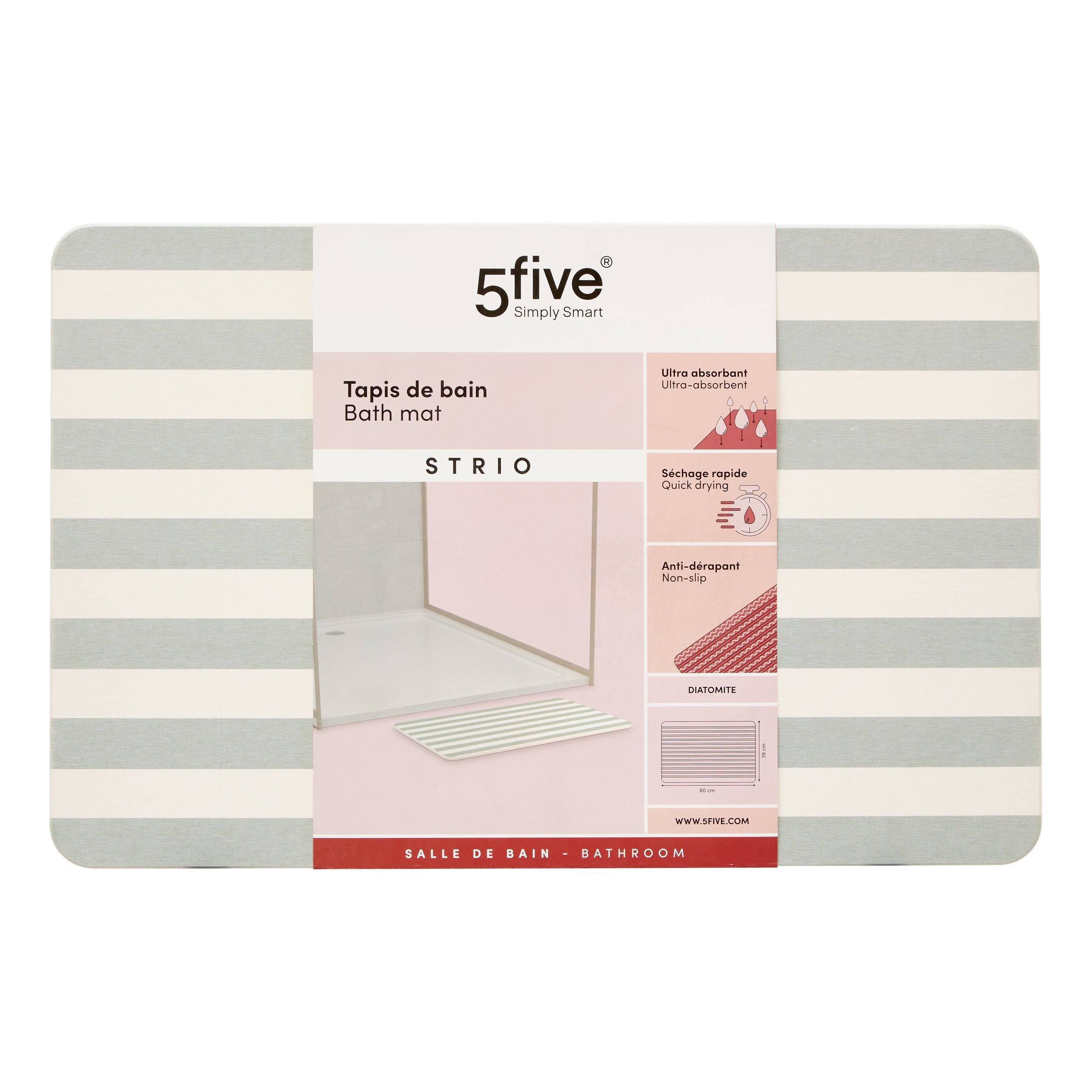 Diato mat 39 x 60 cm celad strio - Five
