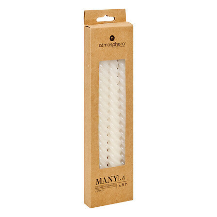 Lumanare betisor "Twist Many" - Alb, 180 g - Atmosphera