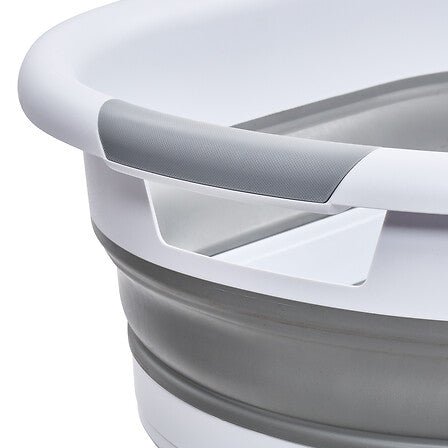 Cos de rufe extensibil din plastic, alb si gri, 21 l