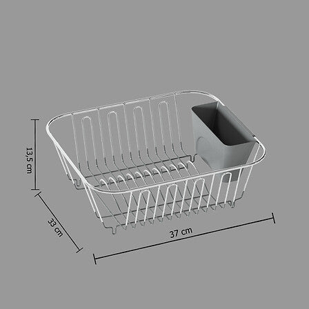 Scurgator de vase compact din metal si PVC, gri, L 36,5 cm