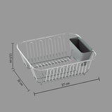 Scurgator de vase compact din metal si PVC, gri, L 36,5 cm