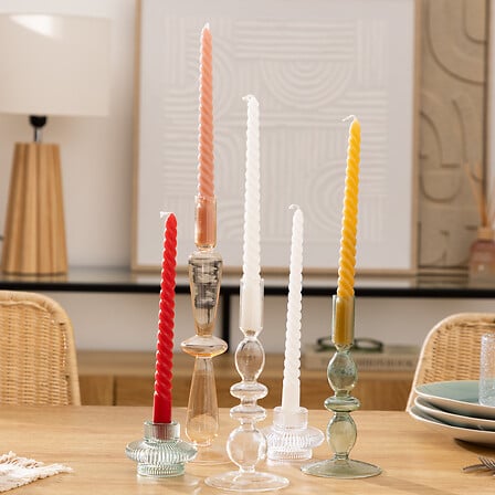 Lumanare betisor "Twist Many" - Alb, 180 g - Atmosphera