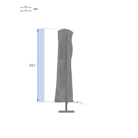 Husa pentru umbrela de gradina suspendata, poliester, L 70 x D 40 x H 257 cm