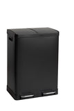 Cos de gunoi cu 2 compartimente si pedala, pentru reciclare, negru, 2 x 30 l