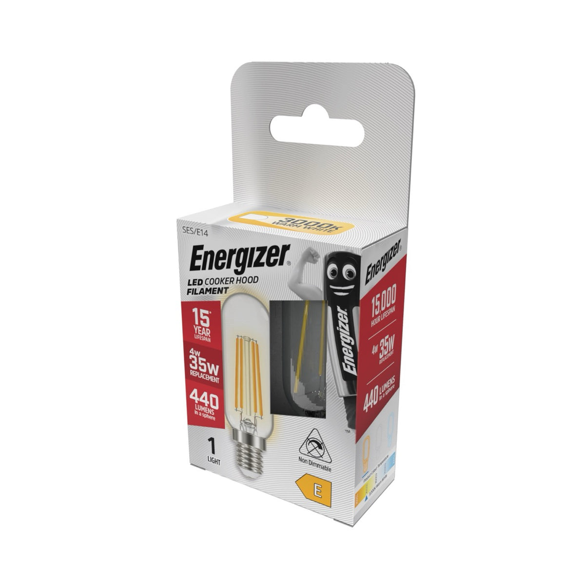 Energizer Bec LED Filament Cooker Hood ( Hota) 4W E14 420lm 3000K WW
