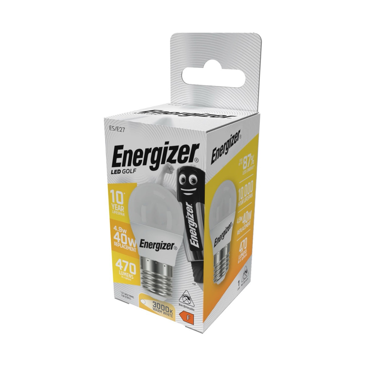 Energizer Bec LED Golf (Mini Glob) Opal 4.9W E27 470lm 3000K WW (echiv.40W)