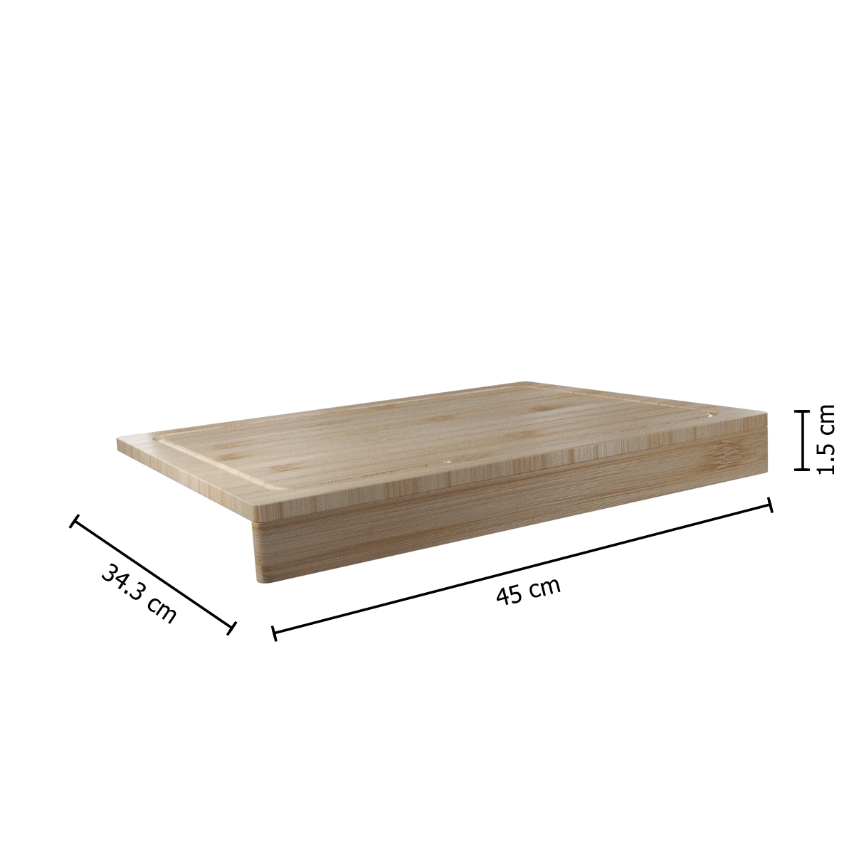 Tocator din bambus cu margini 45 x 34 cm - Five