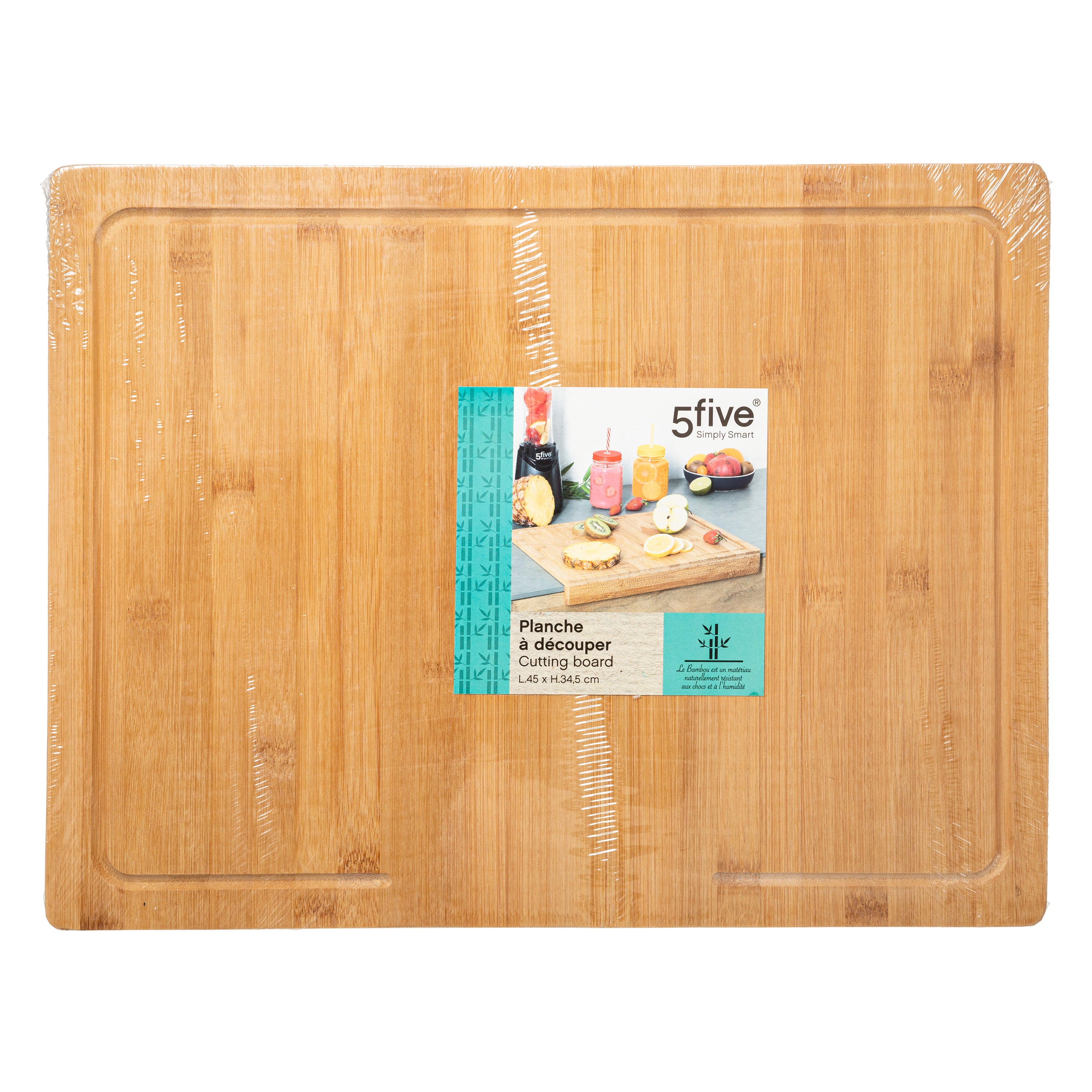 Tocator din bambus cu margini 45 x 34 cm - Five