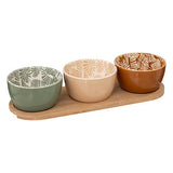 Set aperitiv cu 3 farfurioare si suport, ceramica, L 30 cm