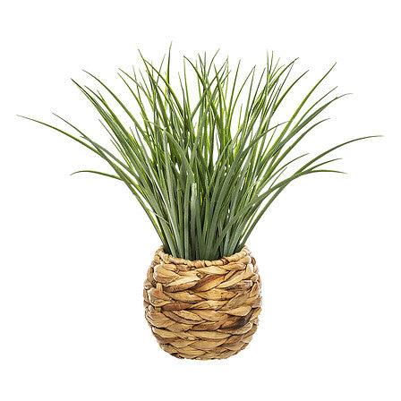 Planta artificiala iarba decorativa in ghiveci impletit, H 48,5 cm