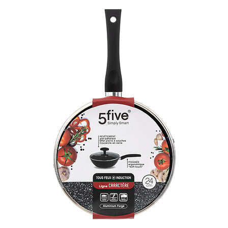 Tigaie cu capac aluminiu forjat 24 cm - Five
