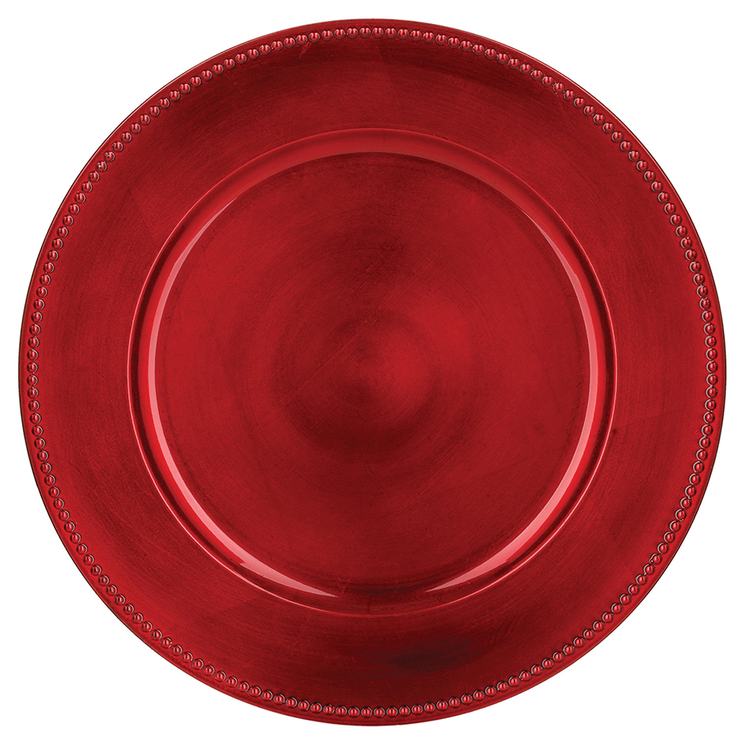 Platou rotund decorativ, rosu, D 33 cm | Atmosphera