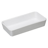 Platou servire din bambus cu 6 boluri din portelan, alb, L 27,5 cm