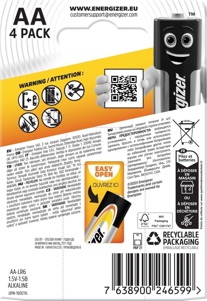 Baterie Energizer Alkaline Power E 91 LR6/4BP