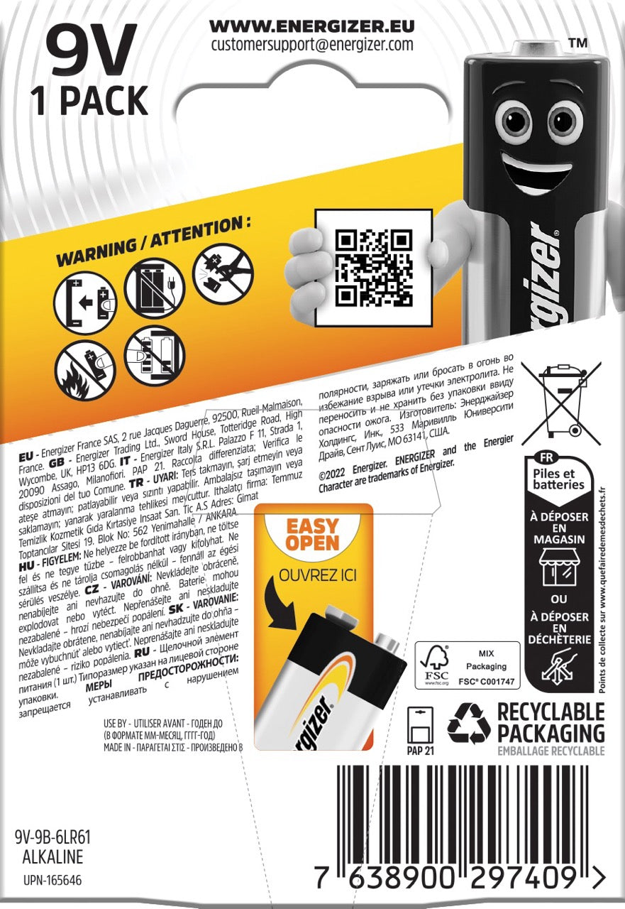Baterie Energizer Alkaline 522 9V/1BP