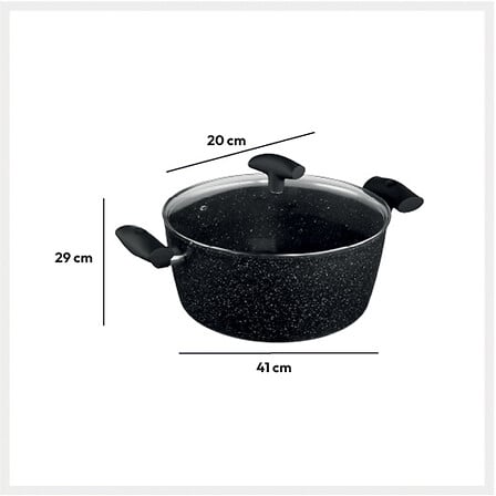 Oala cu capac aluminiu forjat 28 cm - Five