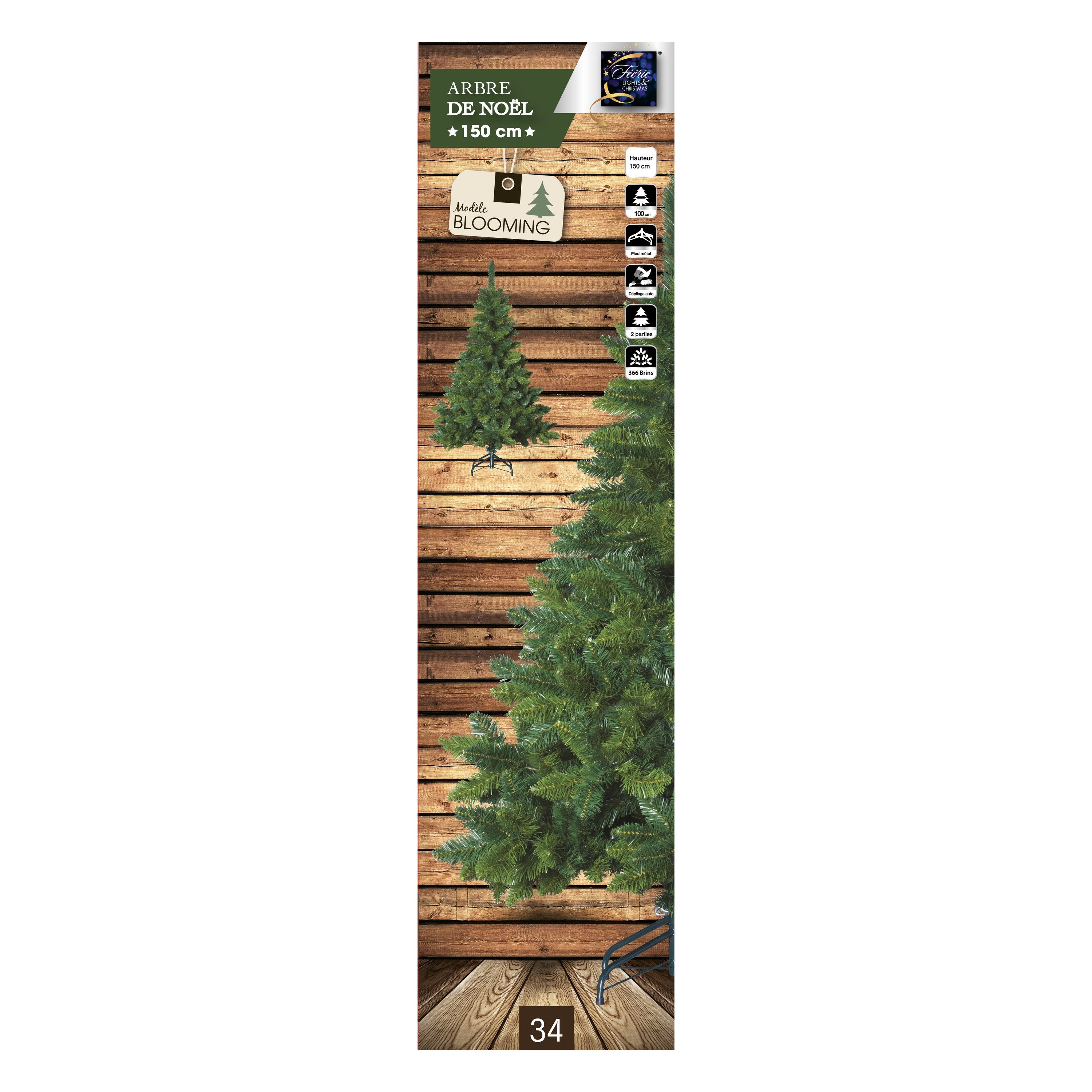 Brad artificial inflorit, verde, H 150 cm | Feeric