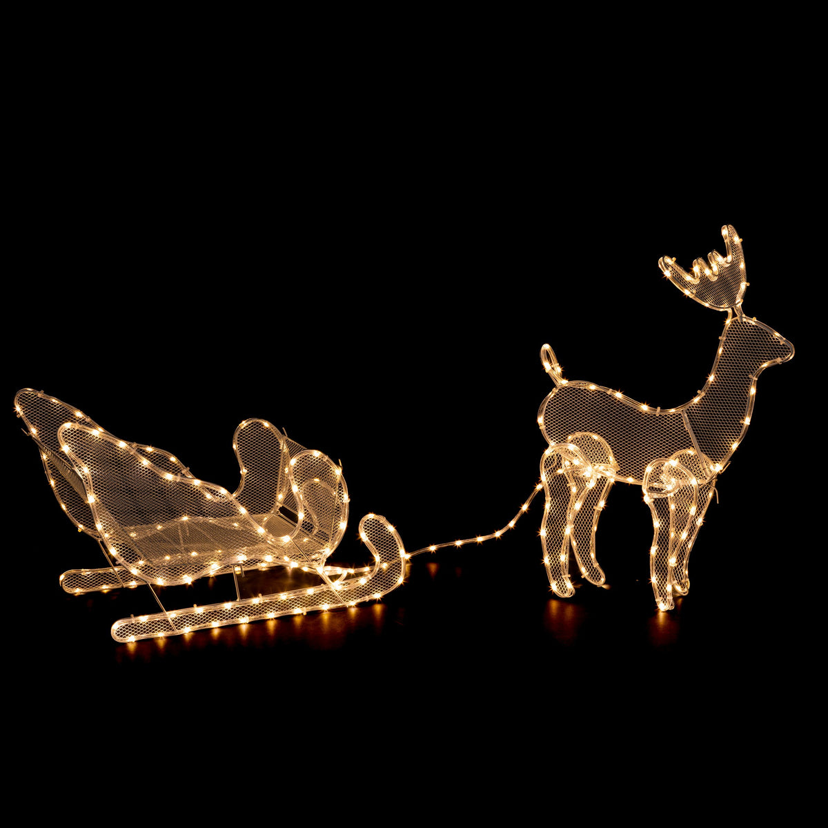 Sanie cu ren luminos 240 LED, exterior, L 154 cm | Feeric