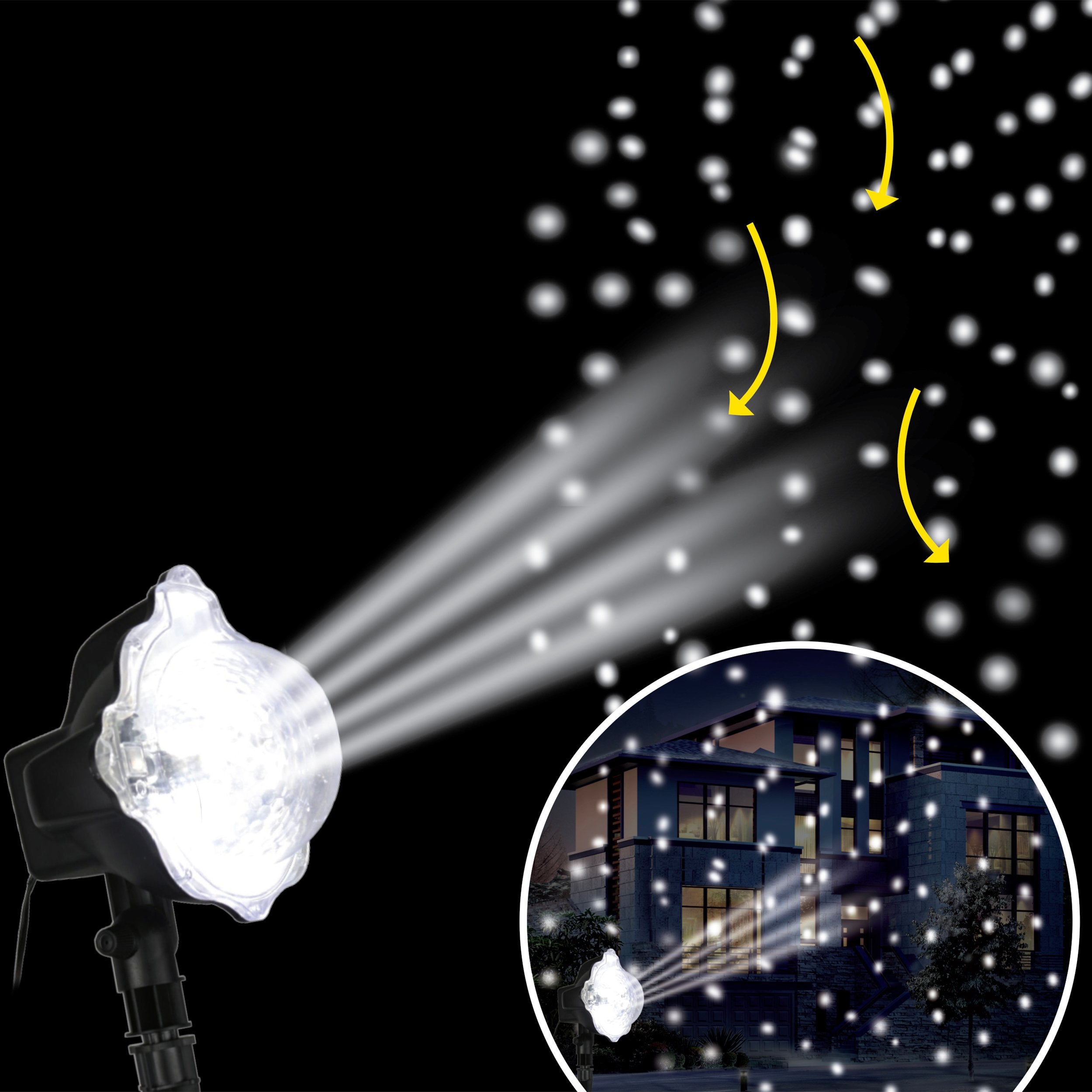 Proiector efect ninsoare 3 LED, exterior, alb rece | Feeric