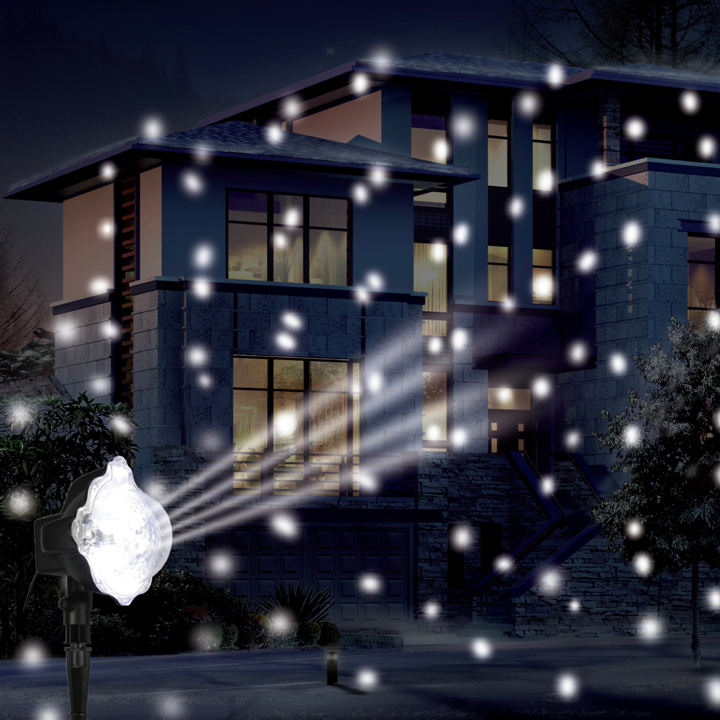 Proiector efect ninsoare 3 LED, exterior, alb rece | Feeric