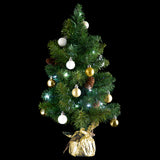 Brad decorat 50 cm cu ghirlanda 20 LED | Feeric
