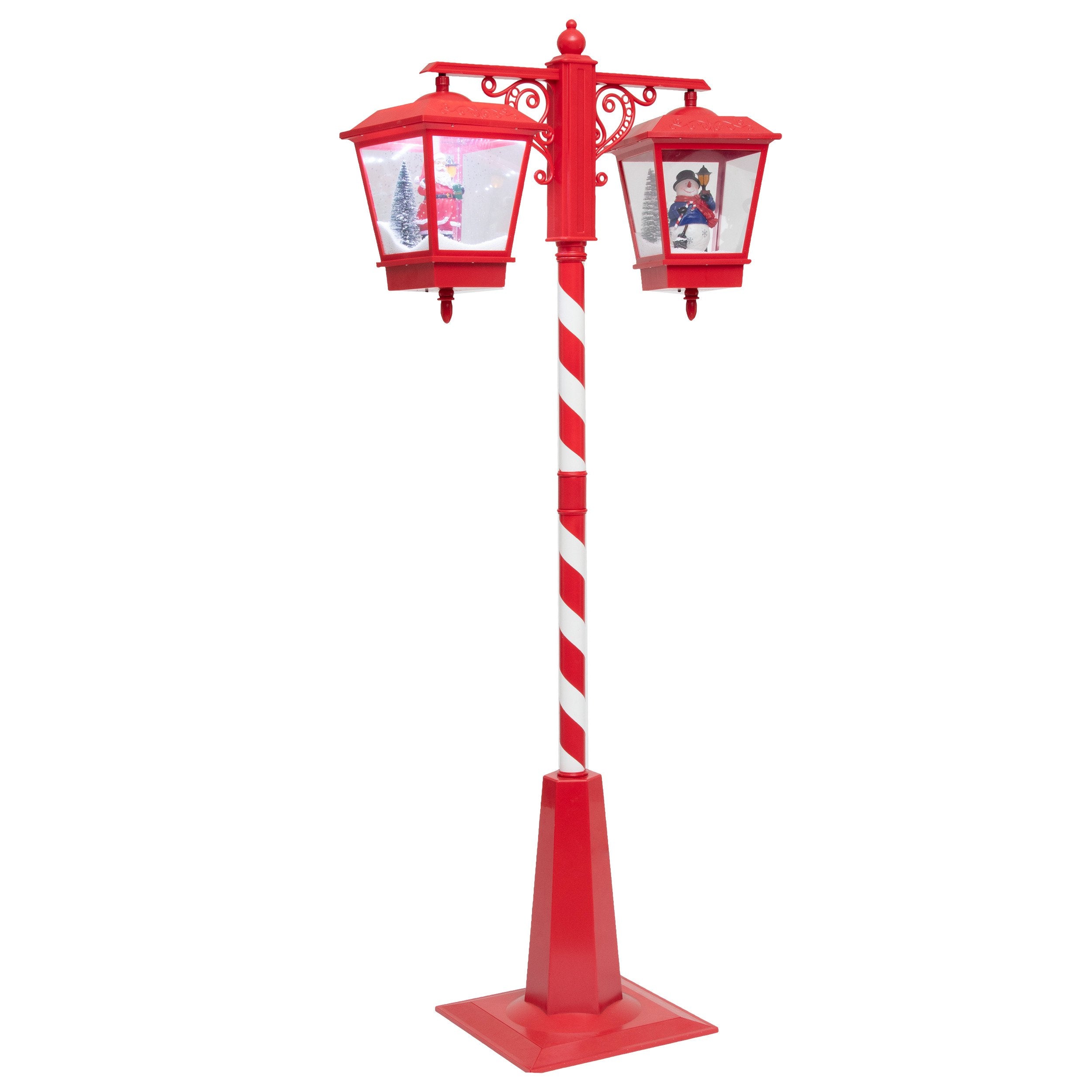 Felinar dublu 66 LED, rosu si alb, H 190 cm | Feeric