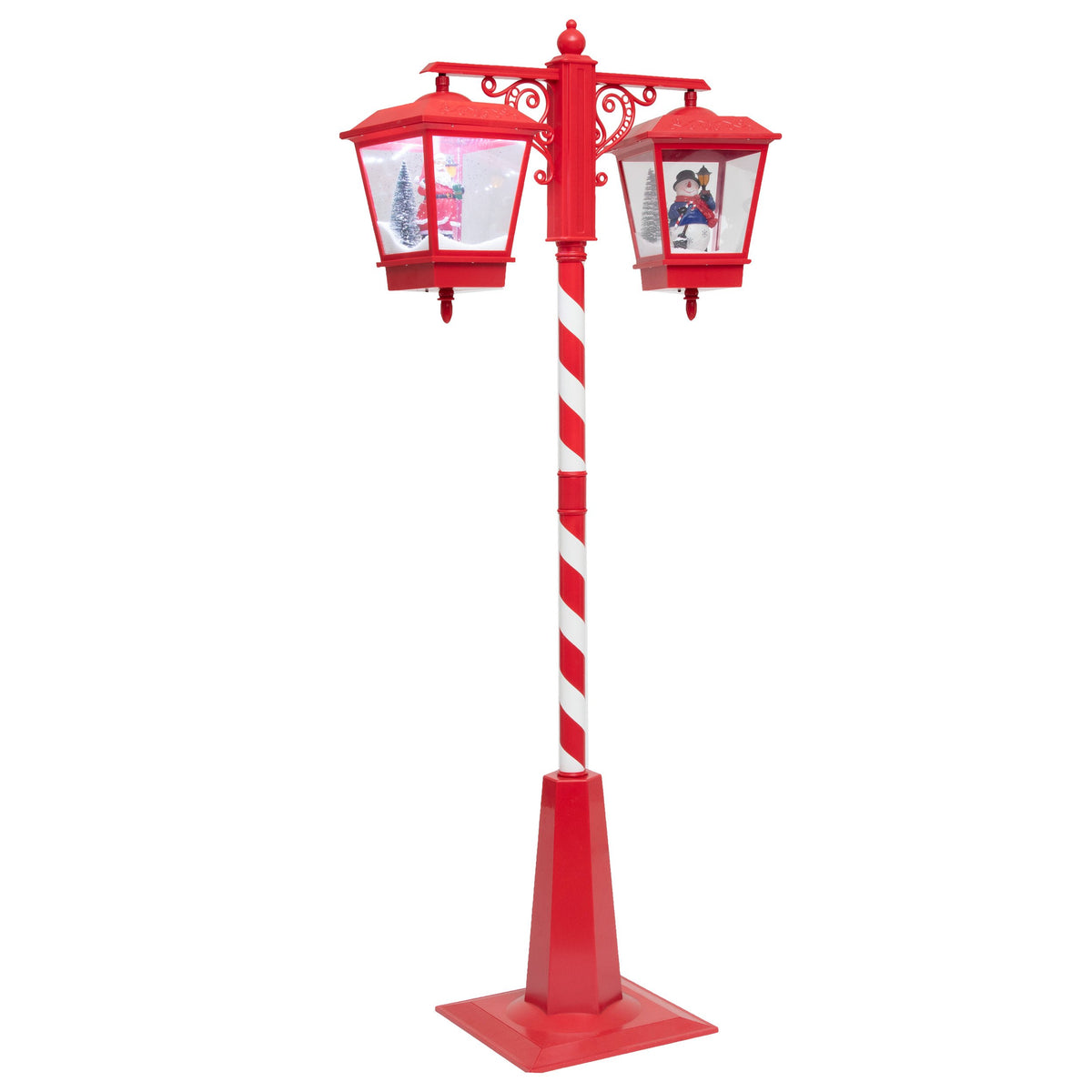 Felinar dublu 66 LED, rosu si alb, H 190 cm | Feeric
