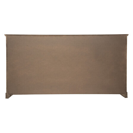 Bufet cu 4 sertare si 2 usi glisante din sticla, lemn natural, L 160 cm