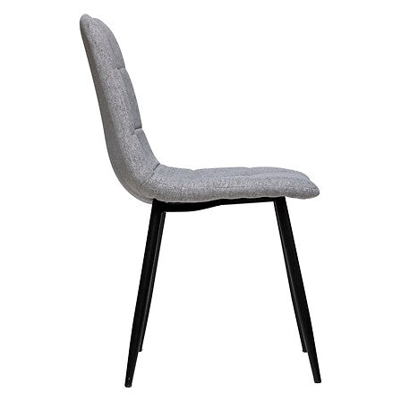 Scaun dining Sirac, gri deschis/negru ,textil- Atmosphera