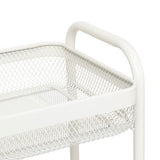 Etajera cu roti, 3 polite, metal, culoarea argilei, H 79,6 cm