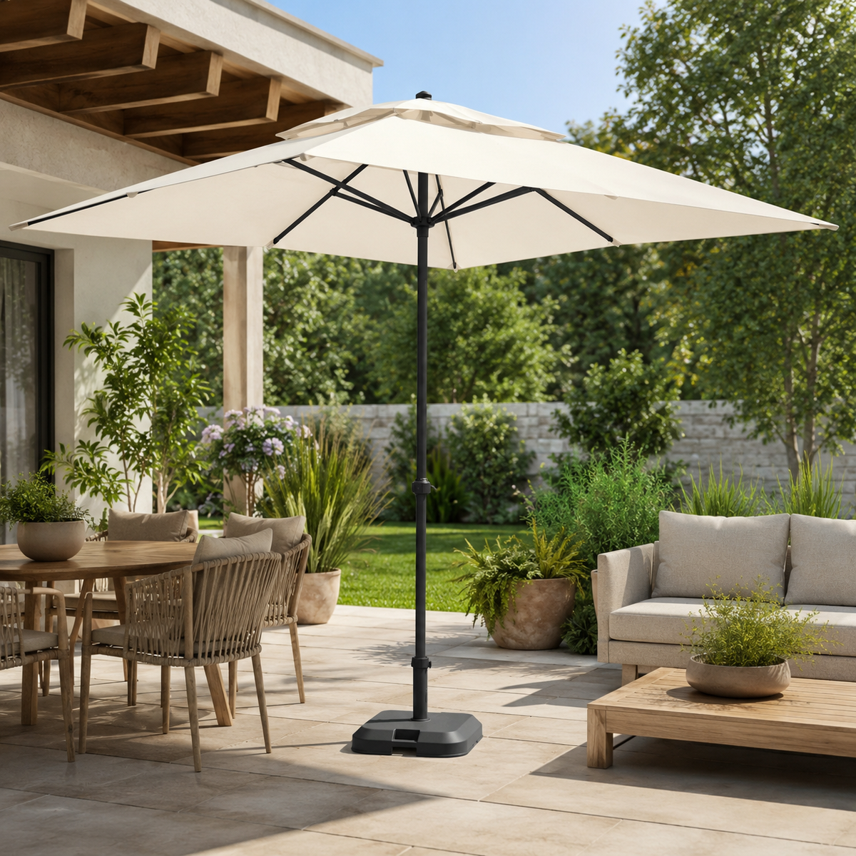 Parasol dreptunghiular inclinabil LOOMPA Antracit